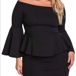 Black peplum dress